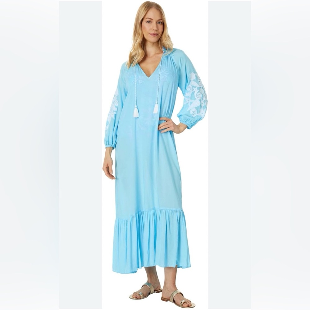 NWT Lilly Pulitzer Cheree maxi dress in celestial blue women’s S/M